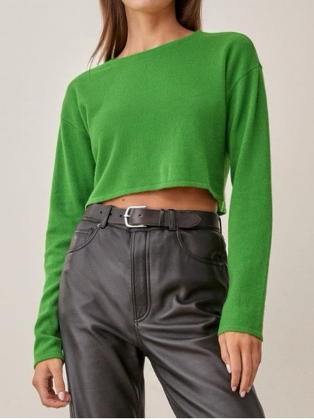 Reformation Idan Cropped Cashmere Crew